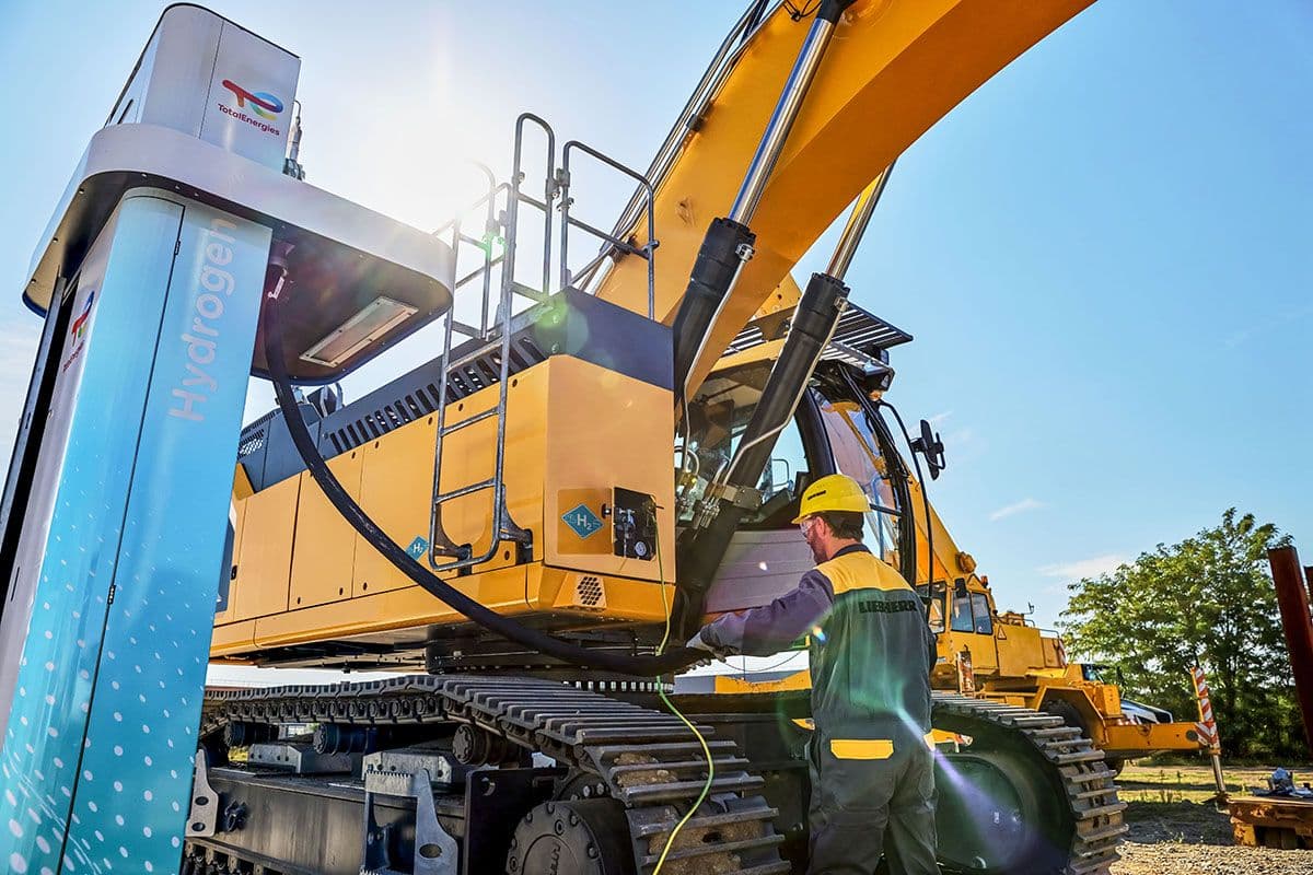 Escavadeira a hidrogênio premiada na bauma 2022