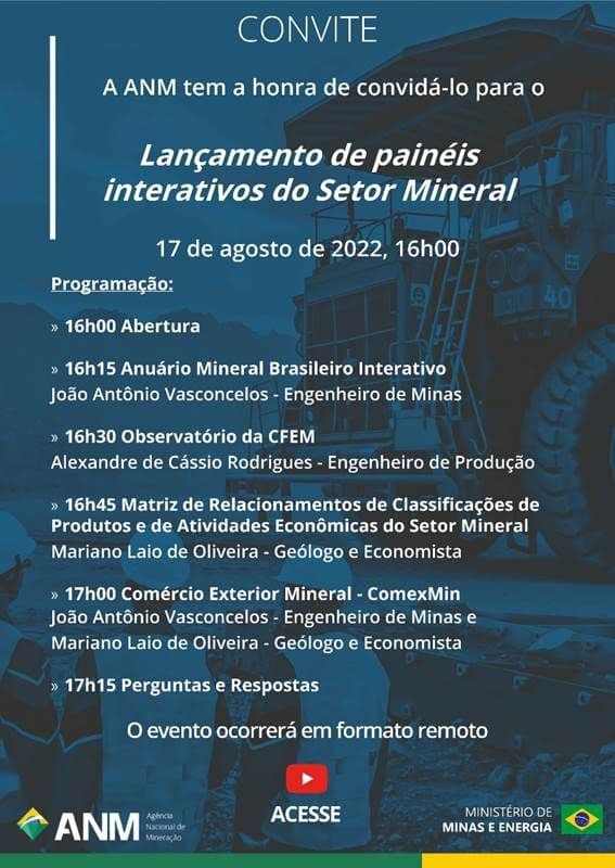 ANM lança Painéis Interativos do Setor Mineral