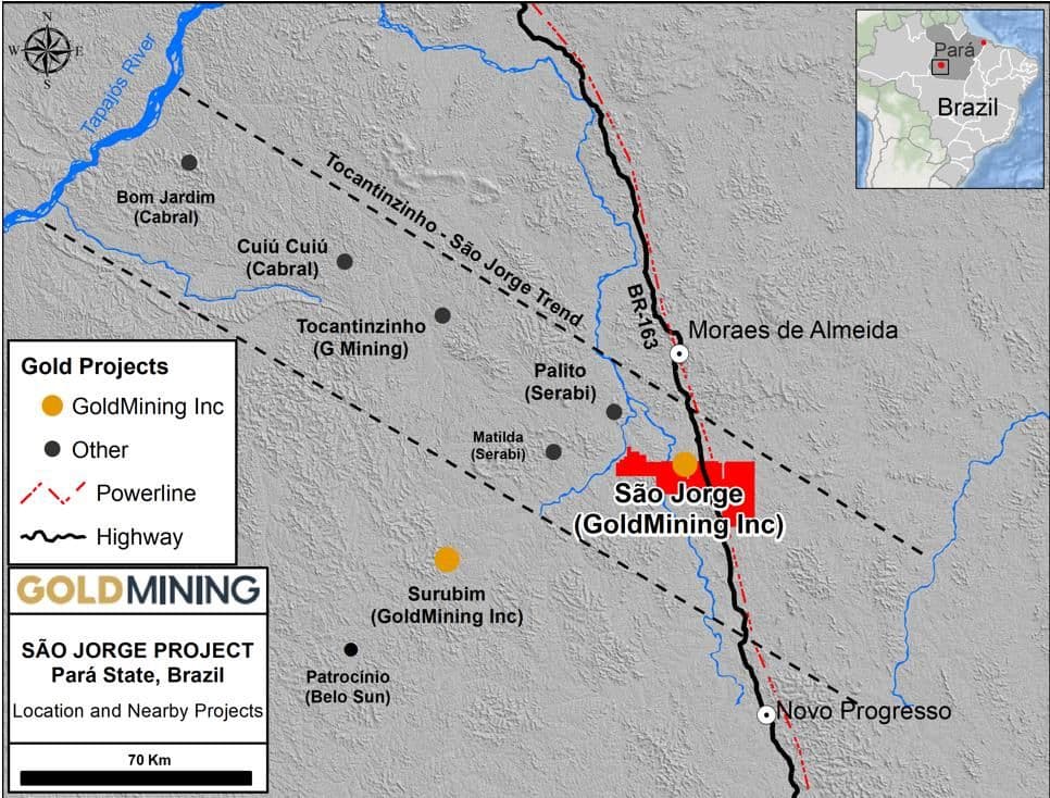 GoldMining inicia perfuração no Projeto São Jorge, no Tapajós